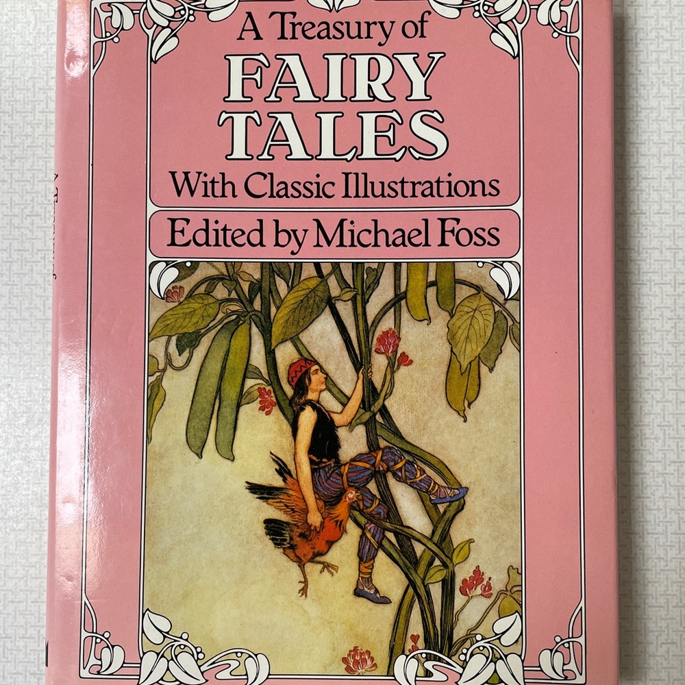 A Treasury of Fairy Tales w/ Illustrations - Michael Foss Pink Hardcover Book